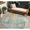 Homeroots 8' Blue Copper And Gray Round Abstract Washable Indoor Outdoor Area Rug 605496 - alternate 1