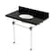 Kingston Brass 36" Black Granite Console Sink with Acrylic Legs, 8-Inch, 3-Hole, Black Granite/Polished Nickel KVPK3630KA6 - alternate 1