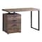 Homeroots 47" Brown and Black Computer Desk With Three Drawers 333509 - alternate 1