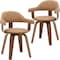 Leisuremod Brivo Swivel Dining Chair with 360-Degree Leather Armchair & Poplar Wood Legs, 2PK BC22BR2 - alternate 1