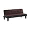 Homeroots 66" Dark Brown Microfiber Convertible Futon Sleeper Sofa With Black Legs 285667 - alternate 1