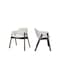 Homeroots Set of Two Cream and Walnut Fabric and Wood Partially Open Back Dining Arm Chairs, 2PK 716274 - alternate 4