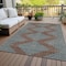 Homeroots 5' X 8' Brown And Aqua Geometric Washable Indoor Outdoor Area Rug 598729 - alternate 6