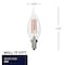 Bulbrite LED Filament 5W, Dimmable CA10, Clear Glass, E12 Base, 3000K, 750 Lm, 4PK 862858 - alternate 4