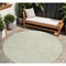 Homeroots 8' Artichoke Green And Ivory Round Floral Washable Indoor Outdoor Area Rug 594601 - alternate 1