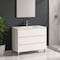 Homeroots 40" White Wood Freestanding Bathroom Vanity With White Sink And Three Drawers 624156 - alternate 4