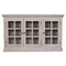 Homeroots 35in Light Gray and Clear Distressed Solid Wood Accent Cabinet With Three Doors 654291 - alternate 1