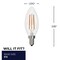 Bulbrite LED Filament 5W, Dimmable B11, Clear Glass, E26 Base, 2700K, 750 Lm, 4PK 862855 - alternate 4