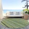 Homeroots 8' Artichoke Green And Taupe Round Striped Washable Indoor Outdoor Area Rug 615316 - alternate 6