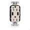 Leviton Lev-Lok HG/TR Dup USB A-A 15A 125V LtAl M56AA-HGT - alternate 1