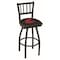 Holland Bar Stool Co 36" Blk Wrinkle Washington State Swivel Bar Stool, Jailhouse Back L01836WashSt - alternate 1