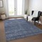 Homeroots 5' X 8' Navy Blue And Ivory Geometric Washable Indoor Outdoor Area Rug 605591 - alternate 8