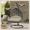 Leisuremod Teardrop Hanging Swing Chair with Stainless Steel Stand, 440 lb Capacity, Weatherproof RSCBL-57TP - alternate 8