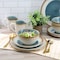 Elama Louann 16 Piece Stoneware Dinnerware Set in Blue and Beige ELM-LOUANN - alternate 4