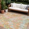 Homeroots 9' X 12' Coral Green And Copper Abstract Washable Indoor Outdoor Area Rug 600286 - alternate 1