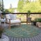 Homeroots 8' Teal Blue Taupe And Beige Round Moroccan Washable Indoor Outdoor Area Rug 577219 - alternate 6