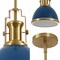 Jonathan Y Homer 10" 1-Light Modern Industrial Metal LED Dome Pendant, Navy/Brass Gold JYL9535G - alternate 8