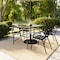 Flash Furniture 5PC Patio Set-55" Glass Table, 4 Black Chairs TLH-089REC-017CBK4-GG - alternate 17
