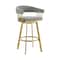 Armen Living Chelsea 26in Swivel Counter Stool with Gold Brushed Stainless Steel and Anchor Gray Fabric LCCSBABGLAGRY26 - alternate 1