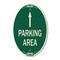 Signmission Parking Area with Ahead Arrow, 12 Inch X 18 Inch Architectural Oval, Heavy Gauge Aluminum A-OV-G-1218-23468 - alternate 1