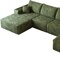 Homeroots 135" Green Corduroy Modular Compression Foam Sofa With Ottoman And Toss Pillows 712950 - alternate 4
