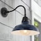 Jonathan Y Aurora 12.3 in. 1-Light Farmhouse Industrial Iron LED Gooseneck Arm Outdoor Sconce, Navy JYL7613C - alternate 9