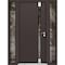 Vdomdoors Aluminum Door Cynex 6777 Brown Entry Steel Metal Modern Painted W16+32+16xH80 Left Inswing CYNEX6777EXD-BRW-W16+32+16xH80-LH-I - alternate 1