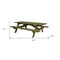 Homeroots 94" Green Solid Wood Outdoor Picnic Table 524998 - alternate 2