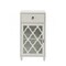 Homeroots 17in White Fret Work Design Glass Door Accent Cabinet 286452 - alternate 4