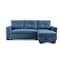 Homeroots 92" Blue Polyester Blend Convertible Futon Sleeper Sofa With Black Legs 544957 - alternate 1