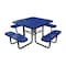 Leisure Craft 46" Square Picnic Table, Perforated Metal, Portable, Navy T46SQP-PERF-NAVY - alternate 1
