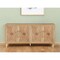 Homeroots 68" Natural Distressed Carved Geometric Sideboard with Four Doors 568412 - alternate 1
