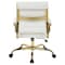 Leisuremod Benmar Leather Office Chair with Gold Frame, White BOG19WL - alternate 6