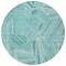 Homeroots 8' Teal Blue And Ivory Round Geometric Washable Indoor Outdoor Area Rug 594811 - alternate 6