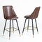 Homeroots Set of Two 26" Brown and Black and Gold Faux Leather and Metal Counter Height Swivel Bar Chairs 568249 - alternate 7