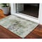 Homeroots 3' X 5' Mint Green Ivory And Gray Abstract Washable Indoor Outdoor Area Rug 603143 - alternate 1