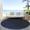 Homeroots 8' Navy Blue And Charcoal Round Abstract Washable Indoor Outdoor Area Rug 588956 - alternate 5