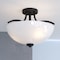 Vaxcel River Grove Matte Black Bowl Semi-Flush Mount Ceiling Light, White Glass C0341 - alternate 5