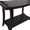 Homeroots 23" X 30" Dark Brown Solid Wood Rectangular Shower Bench With Shelf 383314 - alternate 5