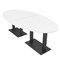 Skutchi Designs Oval Conference Table With Power Unit, 48 in W, 96 in L, White HAR-OVL-48X96-DOU.BK-W960-NA - alternate 1
