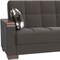 Homeroots 87" Dark Gray Chenille Convertible Futon Sleeper Sofa With Toss Pillows And Storage 607106 - alternate 8