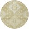 Homeroots 8' Wheat Gold And Ivory Round Medallion Washable Indoor Outdoor Area Rug 589058 - alternate 8