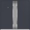 Vdomdoors Metal Double Doors Deux 0729 Gray Graphite Stainless Steel insert Entry Modern Painted (W72xH96) Ri DEUX0729DEXD-GRE-W72xH96-RH-O - alternate 1