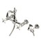 Kingston Brass Two-Handle Wall Mount Bridge Kitchen Faucet with Brass Sprayer, Polished Nickel KS2446PXBS - alternate 1