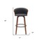 Homeroots 30" Black And Wood Brown Faux Leather Swivel Bar Height Bar Chair 534423 - alternate 7