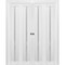 Sartodoors Sliding Closet Double Bi-fold Doors White Solid Core Modern Interior QUADRO4112DBF-WS-96 x 84 (4* 24x84) - alternate 1