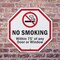 Signmission No Smoking Within 75' Of Any Door o, 10 inch X 10 inch, Aluminum Metal Signs, 2PK OC-A-2PACK-10-89 - alternate 6