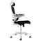 Elama High Back Adjustable Mesh and Fabric Office Chair in Black on White with Adjustable Head Rest ELM-F-936WKD - alternate 6