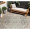 Homeroots 8' Linen Black And Brown Round Floral Washable Indoor Outdoor Area Rug 606244 - alternate 1