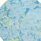 Homeroots 8' Sky Blue Green And Ivory Round Striped Washable Indoor Outdoor Area Rug 600926 - alternate 9